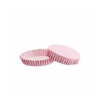 Cupcake Kalıbı Pet Kapsül Oval Model Kek Kalıbı - 100 Adet F11 Pembe Küçük Puanlı