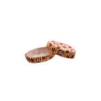 Cupcake Kalıbı Pet Kapsül Oval Sarıya Kırmızı Kalpli Yazılı Kek Kalıbı - 100 Adet F11