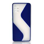 Cupcase® Samsung Galaxy A71 Uyumlu Kılıf Su Yolu Tasarımlı Yarı Transparan Şeffaf Kamera Lens Korumalı Uzun Ömürlü Kapak - Lacivert