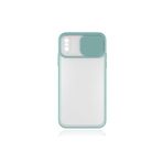 Cupcase®Apple iPhone XS Max Uyumlu Kılıf Kamera Lens Korumalı Sürgülü Yüksek Korumalı Buzlu Transparan Kapak - Turkuaz