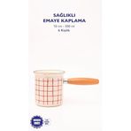 Cupid Kareli Emaye Ahşap Saplı Cezve (500Ml-6 Kişilik)