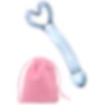 Cupidon Cupide 21cm Kalp Detaylı Penis Şeklinde Pürüzsüz Kristal Cam Dildo Şeffaf