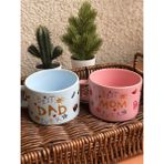 Cupova - Best Dad And Mom Ever Kupa Seti, Hediye, Özel Gün, Anne Baba Hediye - Mavi - Pembe - 200 ml