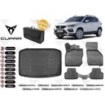 Cupra Ateca 4x4 2025 Model Bagaj Havuzu+4d Araca Özel Havuzlu Paspas Takımıı Rice - Siyah