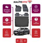 Cupra Formentor 2023 Model Üst Bagaj Havuzu+4d Araca Özel Havuzlu Paspas Takımıı Prqx - Siyah