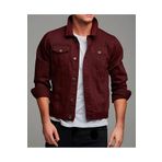 Cuqq Denim Erkek Düğmeli Çift Cepli Gabardin Bordo Ceket