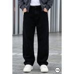 Cuqq Denim Erkek Siyah Baggy Jean Kot Pantolon – Rahat Kesim Bol Paça Oversize Sokak Modası Denim