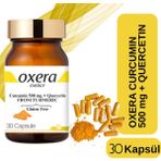 Curcumin 500 Mg + Quercetin – Güçlü Antioksidan, Bağışıklık ve Hücre Koruma – 30 Kapsül