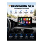 Cure 7 İnç Araç İçi CarPlay Multimedya Ekran Tüm Araçlara Uyumlu Geri Görüş Kamerası Hediye