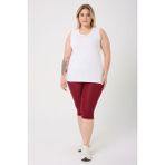 Curve Büyük Beden Yüksek Bel Toparlayıcı Dalgıç Kumaş Diz Altı Spor Bordo Kapri Tayt - 6XL