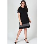 Curvy Trend Büyük Beden Eteği Kol Ucu Simli Elbise
