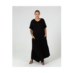 Curvy Trend Büyük Beden Etek Verev Uç Cepli Maksi Elbise