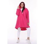 Curvy Trend Büyük Beden Kapşonlu Polar Hırka