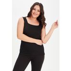 Curvy Trend Büyük Beden Kare Yaka Kalın Askılı Atlet Bluz