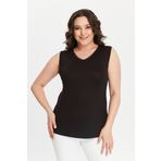 Curvy Trend Büyük Beden V Yaka Dantel Detaylı Kolsuz Viskon Basic Bluz