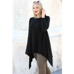 Curvy Trend Etek Verev Uç Uzun Kol Tunik