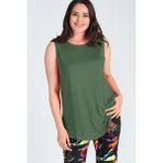 Curvy Trend Kadın Kolsuz Bluz Viskon Elastan Kumaşla Yaz Sezonuna Uygun Rahat Stil - 46 - 48 - Haki