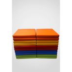 Cushion Design ANAOKULU MİNDERİ 40x40X5CM RENKLİ DERİ ÇOCUK OYUN VE KREŞ EĞİTİM 20'li MİNDER SETİ