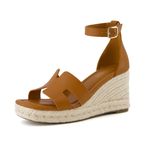 Cushionaire Charlie Tan Parlatılmış Espadrille Kama Kadın Sandalet