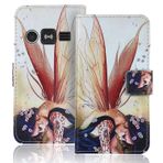 Cuson PU Kapaklı Folyo Deri Kılıf TPU Silikon Doro 1360/1361 / 1362 2,4 inç Kitap Cüzdanı İş Telefonu Koruma Koruyucu Koruyucu Kapak Cilt Kılıfı Etui (Kanat Kız)