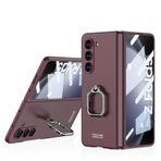 Custodia Fold5 Kılıf + Cam Film + Kare Halka Tutucu, Samsung Galaxy Z Fold5 için Cilt Hissi Tampon Zırh Kabuğu (6)