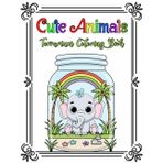 Cute Animals Terrarium Coloring Book: 45+ Fun and Easy Coloring Pages with Baby Elephants, Pandas, Giraffes, and More Jungle Friends for kids
