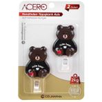 Cute Bear Kendinden Yapışkanlı Askı 2li, Sevimli Ayıcık Mutfak ve Banyo Askısı x 2 adet, 2 Kg taşıma kapasiteli Güçlü Yapışkanlı Plastik Askı - 38313