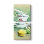 Cute Cups Makaron Tablosu 50 x 103-2 Parçalı