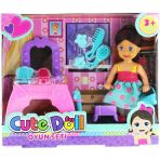 Cute Doll Mini Bebek Aksesuarlı Makyaj Masalı Oyun Seti