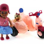 Cute Doll Mini Bebek Ve Köpekli Pembe Motorsiklet