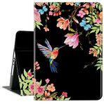 CutebriCase iPad 9. Nesil Kılıf, iPad 8. Nesil Kılıf, iPad 7. Nesil Kılıf, iPad Kılıfı 9. Nesil 10,2 İnç Çok Açılı Görünüm Ayarlanabilir Stand Otomatik Uyanma/Uyku, Çiçek Sinek Kuşu