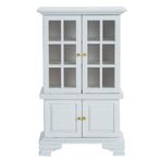 Cutemini Bebek Evi Mobilya Dolabı 1:12 Ölçekli Minyatür Mutfak Aksesuarları Ahşap Dolap Kitaplık Sergi Rafı Oturma Odası Dekorasyonu için (Beyaz)