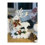 CUTESTUFFSHOP Dekoratif Ren Geyiği, Yılbaşı Süsü, Ahşap Boyama Noel Süsü Beyaz
