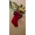 CUTESTUFFSHOP Ekose Kelebek Desenli Yılbaşı Çorabı, Hediye Konabilen Şömine Çorabı, Ağaç Süsü Kırmızı