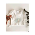 Cutie Rabbit Desenli Uzun Kol Çıtçıtlı Organik Bebek Body 281-LMNN, 9 Ay