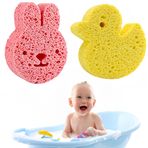 Cutiolly Çocuklar için banyo süngeri, 2 adet banyo süngeri, duş süngeri, çocuk, duş süngeri, sevimli duş süngeri, bebek, karikatür şeklinde, Konjac banyo süngeri