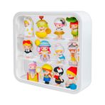Cutora Figürler için Vitrin, 3 Katlı Şeffaf Duvara Monte Bebek Saklama Kutusu, Akrilik Toz Geçirmez Aksiyon Figürü Vitrin Manyetik Kapılı Koleksiyon Mini Oyuncaklar Lego Pop Mart, Beyaz