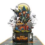 CUTPOPUP Cadılar Bayramı Kartı Açılır, Şeker mi, Şaka mı, 3D Doğum Günü Tebrik Kartı (Gece Kalesi Cadılar Bayramı)
