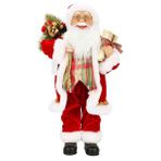 Çuval Taşıyan Gözlüklü Noel Baba Dekoratif Biblo 46 cm