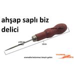 Çuvaldız Mini Boy Top Saplı Biz Ahşap Saplı Deri Delme Kemer Delm