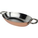 Cuvesta El Yapımı Şef Tipi Kalın 1.5mm Bakır Oval Tava 30x20cm