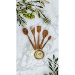 Cuvesta Zeytin Ağacı 5 Parça Ahşap Mutfak Seti, Tahta Kaşık, Çatal, Spatula, Bal Kaşığı El Yapımı