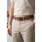 CüzCan 4 CM ERKEK NATURAL DERİ KEMER - ESKİTME TABA ( KOT/KETEN/KUMAŞ UYUMLU )