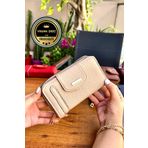 CüzCan Lavinia Krem Vegan Deri Kadın Cüzdan Fermuarlı Ve Mıknatıslı (16X9 CM)