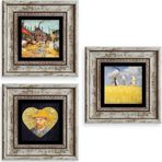 CVC WOOD Van Gogh 3 lü Set Çerçeveli Taş Tablo