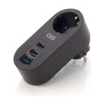 CVS DN 9204 3 USB Siyah Akım Korumalı Tekli Priz