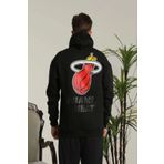 CVS Erkek Sırt Baskılı Oversize Üç İplik Kapüşonlu Sweatshirt - Siyah