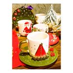 CW Celine's Wonders Kukuleta Kabartmalı, 24 Ayar Altın Işleme, Noel, Yılbaşı, El Yapımı Hediyelik Santa Hat Mug, 200 ml