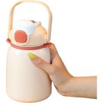 Cwecom Puni 800 Ml. Çocuk Suluklar Mataralar Yalıtım Bardağı Paslanmaz Çelik Taşınabilir Saman Su Şişesi (Yurt Dışından) - Açık Pembe
