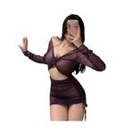 cxbyjyg Perspektif geleneksel çin elbise seksi iç çamaşırı seti antik stil Sling yan bölünmüş gecelik Cosplay peri kadın üniforma, mor, One Size